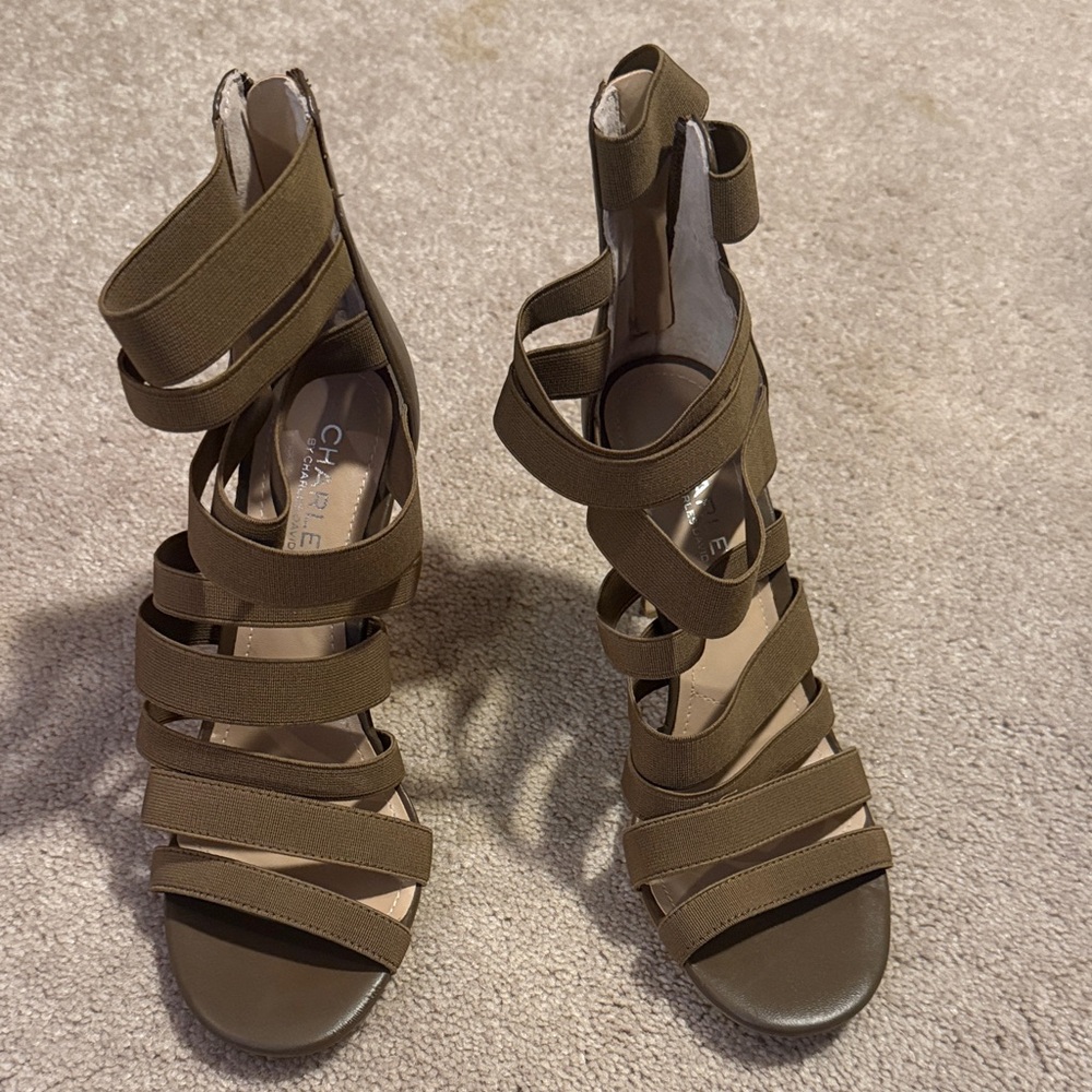 Charles David Olive Strappy Heels